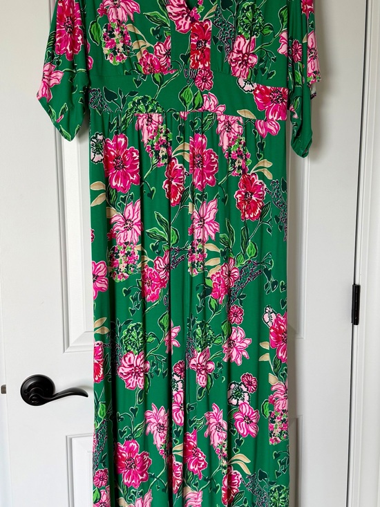 Lilly Pulitzer Dresses & Skirts - Lilly Pulitzer Roselle Maxi Dress Green & pink sz 16